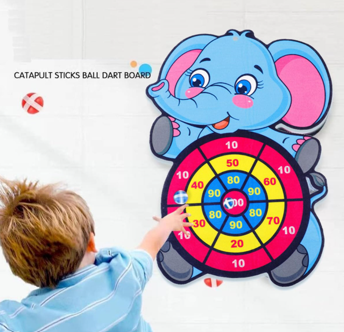 🐘🎯 Elephant Dart Game for Kids – Sticky Ball Target Board with 3 Ball