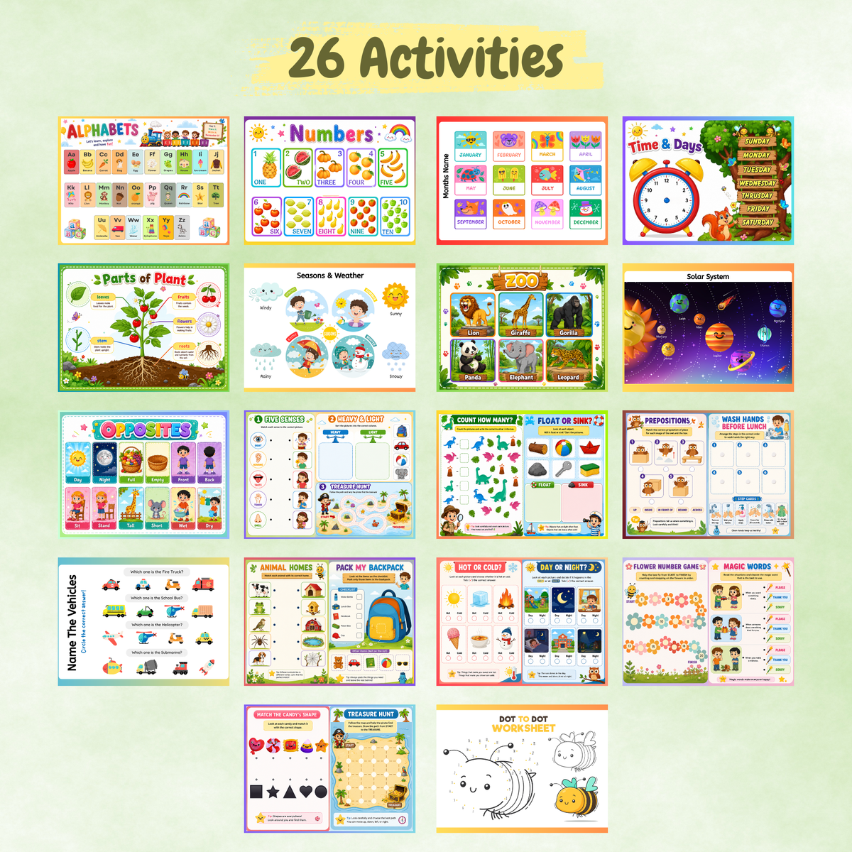🎒 School Readiness Kit (26 Activities | Ages 2–5 Years)