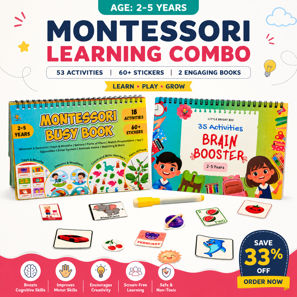 🎁 Montessori Smart Learning Kit (2–5 Years)