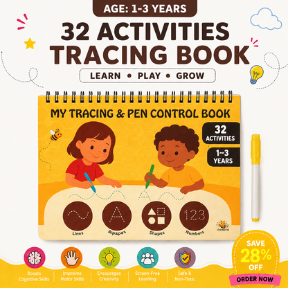 My Tracing & Pen Control Book- 32 Activities (1–3 Years)