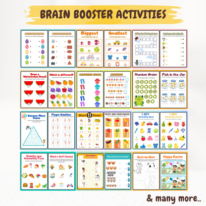 🎁 2–5 Years Learning Combo – Montessori Busy Book + Brain Booster Book