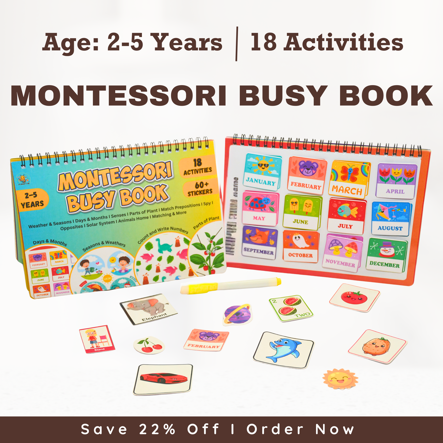 Montessori Busy Book (2-5 Years)
