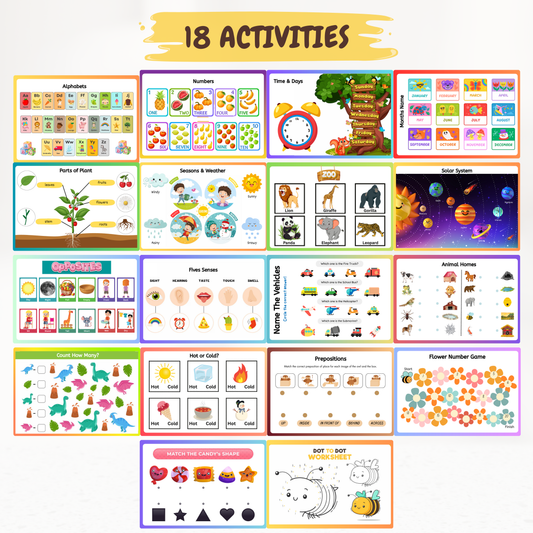 🎁 2–5 Years Learning Combo – Montessori Busy Book + Brain Booster Book