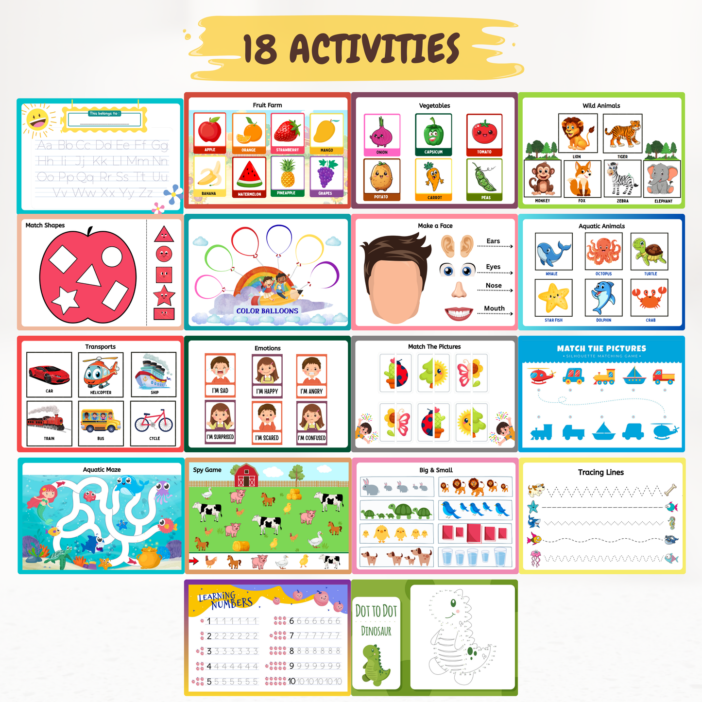 🎁 1–3 Years Learning Combo – My Toddler Busy Book + My Tracing & Pen Control Book