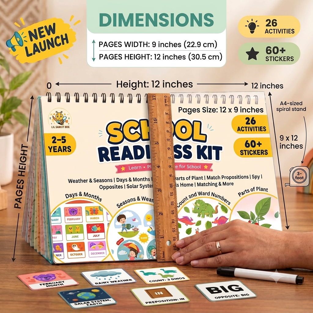 🎒 School Readiness Kit (26 Activities | Ages 2–5 Years)