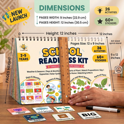 🎒 School Readiness Kit (26 Activities | Ages 2–5 Years)