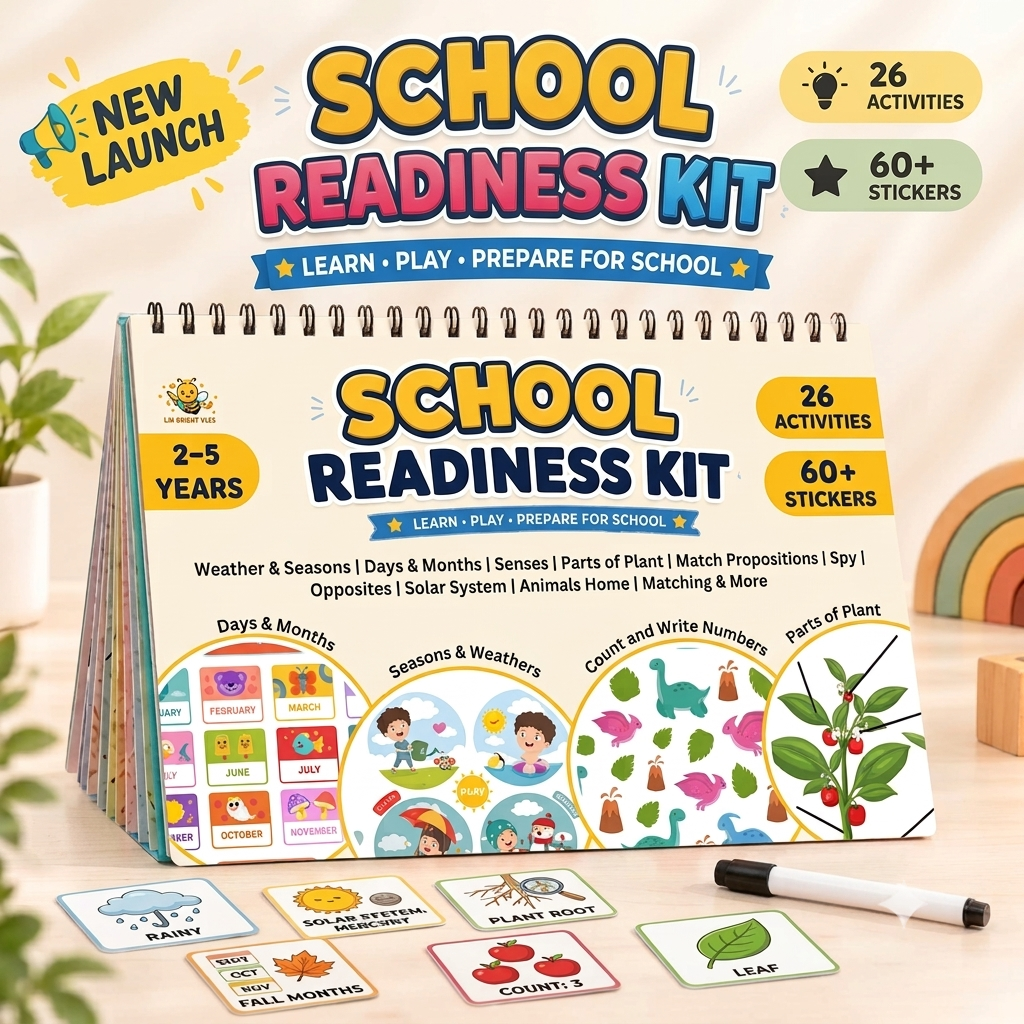 🎒 School Readiness Kit (26 Activities | Ages 2–5 Years)