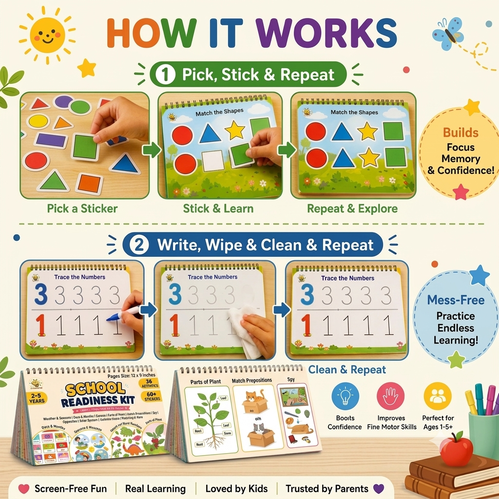 🎒 School Readiness Kit (26 Activities | Ages 2–5 Years)