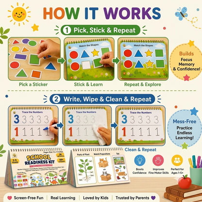 🎒 School Readiness Kit (26 Activities | Ages 2–5 Years)