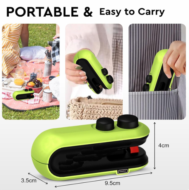 Modevista 2-in-1 Portable Mini Sealer – Seal Freshness, Cut Hassle!