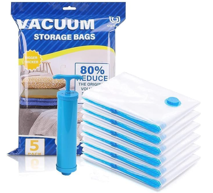 Super Saver Vacuum Compression Bags with Hand Pump (Pack of 5)