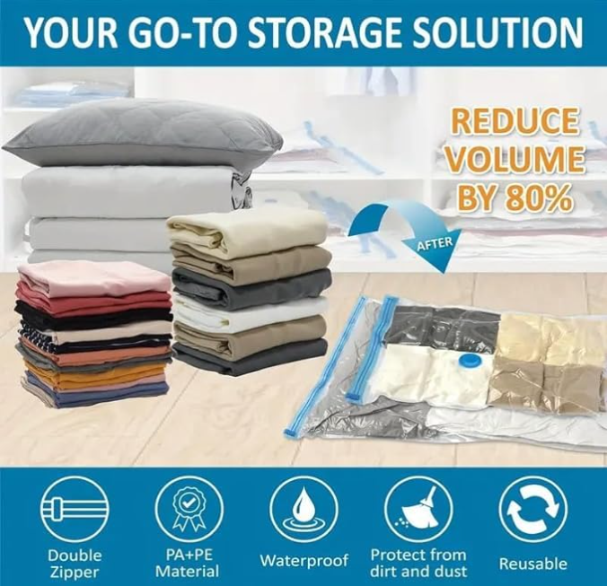 Super Saver Vacuum Compression Bags with Hand Pump (Pack of 5)