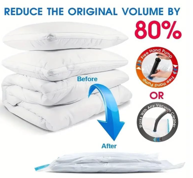 Super Saver Vacuum Compression Bags with Hand Pump (Pack of 5)