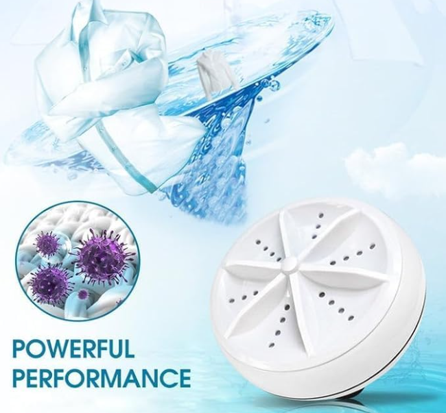 🌀 Mini Turbine USB Washing Machine – Portable Ultrasonic Washer