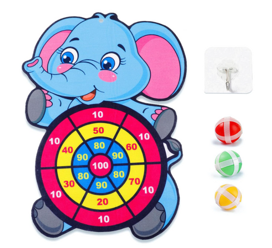 🐘🎯 Elephant Dart Game for Kids – Sticky Ball Target Board with 3 Ball