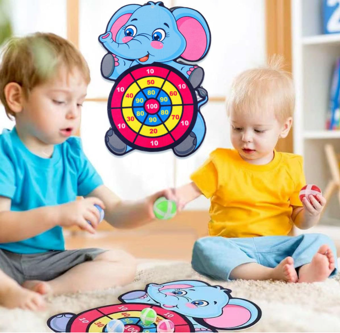 🐘🎯 Elephant Dart Game for Kids – Sticky Ball Target Board with 3 Ball