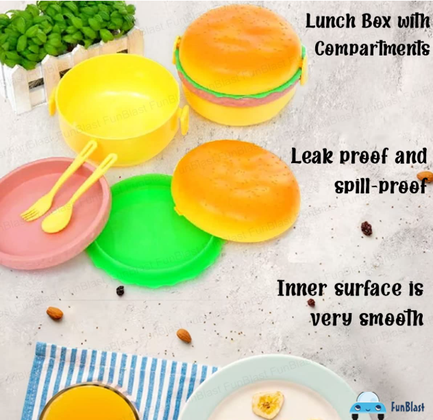 🍔 Modevista™ Burger Shape Lunch Box for Kids