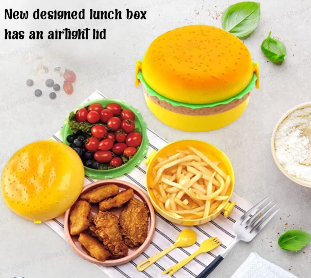🍔 Modevista™ Burger Shape Lunch Box for Kids