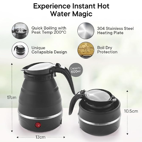 Collapsible Electric Kettle – Portable, Safe & Travel-Friendly